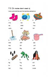 English Worksheet: review short vowel o