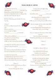 English Worksheet: Song: Train - Drops of Jupiter (with key)