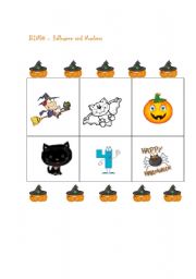 English Worksheet: Halloween Bingo