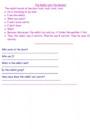 English worksheet:                                       The Rabbit and The Market             