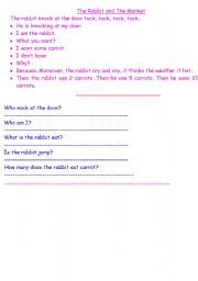 English Worksheet:                                       The Rabbit and The Market             