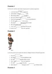 English worksheet: Present Simple or Present Continuous