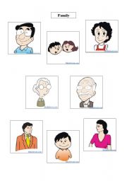 English worksheet: members of family