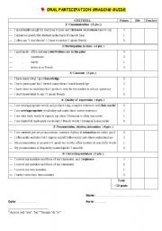 English Worksheet: Self assessment