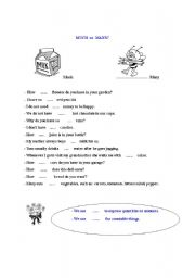 English Worksheet: much or many