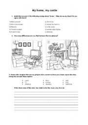 English Worksheet: My home, my castle