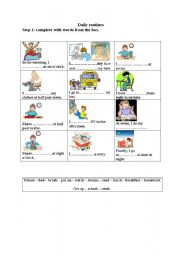 English Worksheet: Daily routines 1