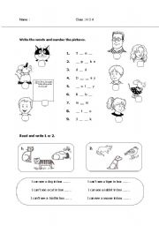 English Worksheet: animals and happy house characters