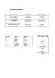 English Worksheet: simple present tense