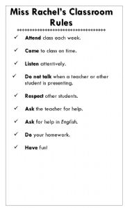 English Worksheet: Classroom rules