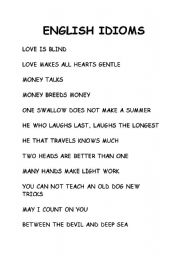 English Worksheet: IDIOMS 