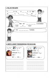 English Worksheet: Test about greetings and introduction