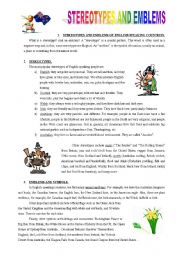 English Worksheet: Stereotypes and emblems