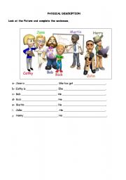 English Worksheet: Physical description