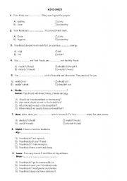 English worksheet: mini check