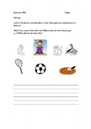 English worksheet: Writing: Simple present