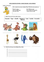 English Worksheet: disneys magic english wild animals 1