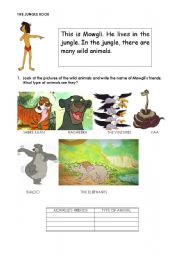 English Worksheet: disneys magic english wild animals 3: jungle book