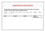 English worksheet: ADJECTIVES CATEGORY