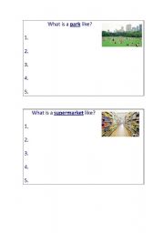 English worksheet: What`s _____ like? (drescribing places) PART 1