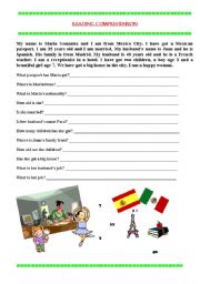 English Worksheet: Reading Comprehension