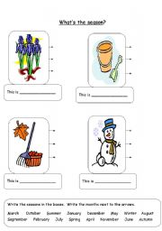 English worksheet: Seasons and Months