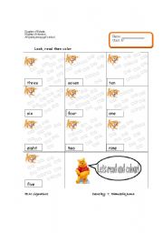 English worksheet: learn numbers