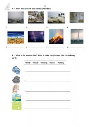 English Worksheet: Weather & Natural phenomena