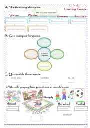 English worksheet: Learning Games
