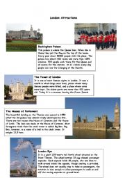 English Worksheet: London Attractions part 1