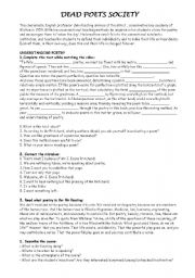 Dead Poets Society Worksheet