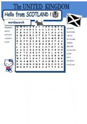 UNITED KINGDOM - Hello Scotland - wordsearch