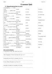 English worksheet: Gra,,ar Quiz 