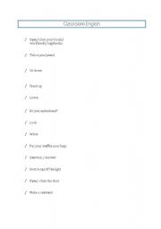 English worksheet: Classroom English