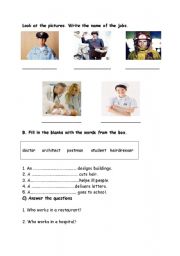 English worksheet: occupations