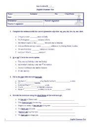 English Worksheet: Grammar test