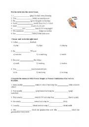 English Worksheet: present simple and present continuous