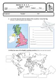 English Worksheet: Test on cultural knowledge and personal information