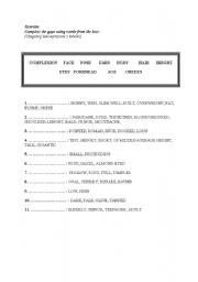 English worksheet: Physical appearance/parts of the body