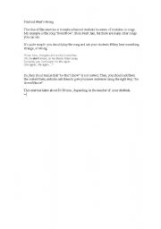 English Worksheet: Find out whats wrong
