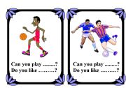 English Worksheet: Sports Flash cards