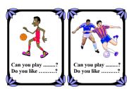 English Worksheet: Sports Flash cards