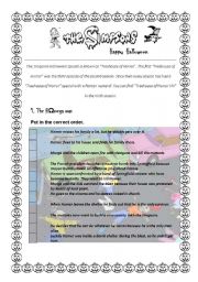 English Worksheet: Halloween: Simpsons Treehouse of Horror VIII