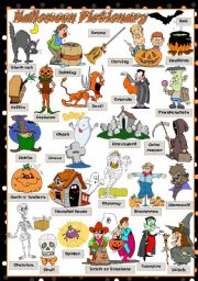 English Worksheet: Halloween Pictionary