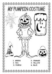 English Worksheet: MY PUMPKIN COSTUME