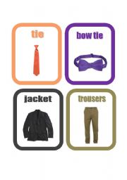 English Worksheet: Clothes flashcards set 4