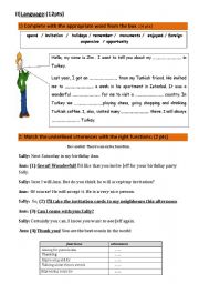 English Worksheet: Mid of term test n 1 