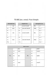 English worksheet: to be in the past simple