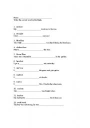 English Worksheet: homonyms