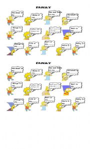 English Worksheet: FAMILY MEMBERS with The Simpsons